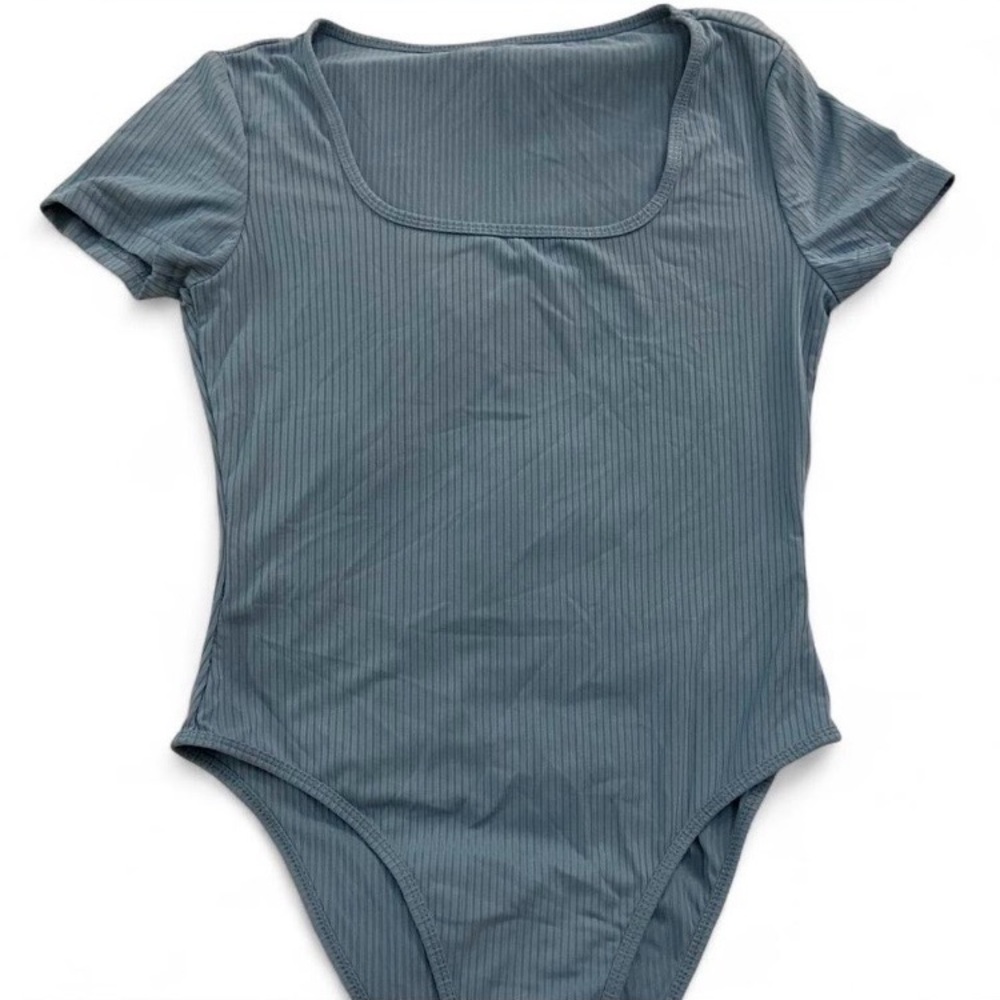 SHEIN Blue Ribbed Bodysuit
